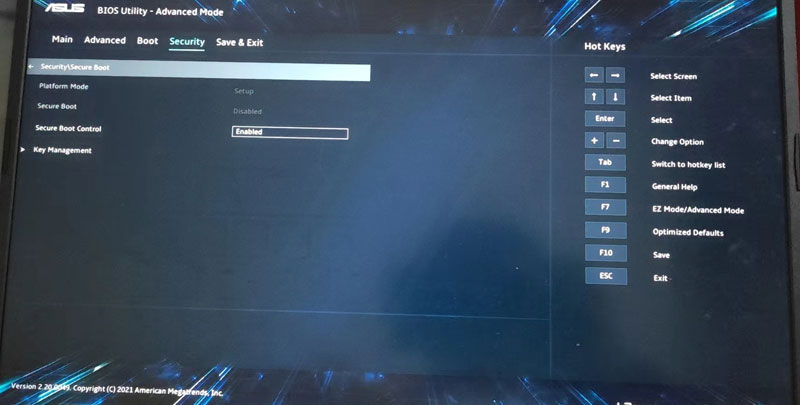 华硕笔记本飞行堡垒关闭安全启动Secure BootBios 笔记本电脑 第1张